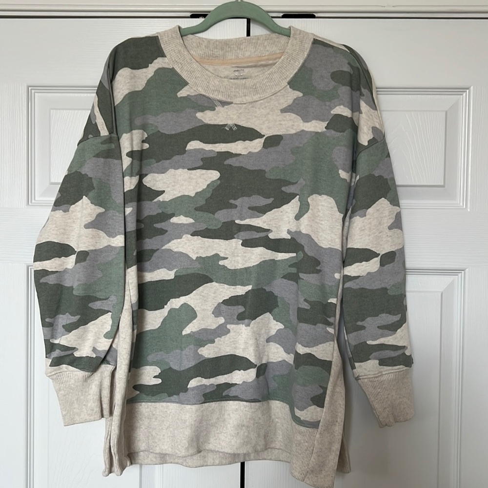 Aerie Sweatshirt Ivory Camo